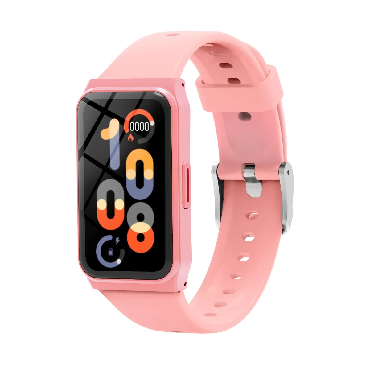 INF Multifunktionell Smartwatch med Puls- och Blodsyremätning, kompatibelt med Hry Fine App Rosa