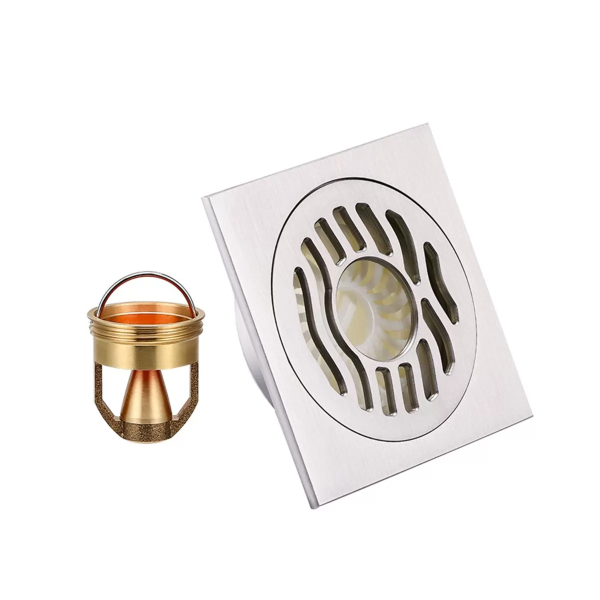 INF Magnetisk leviterande golvbrunn K5018 Nickelborstad dubbelanvändning: Helt i koppar, lösning mot lukt