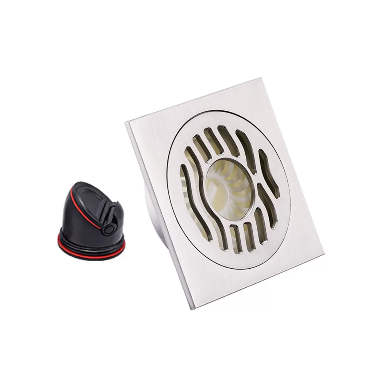 INF Magnetisk Levitationsgolvbrunn - Nickelborstad Dual-Use + Svart Rak Rad, Helt Kopparkonstruktion