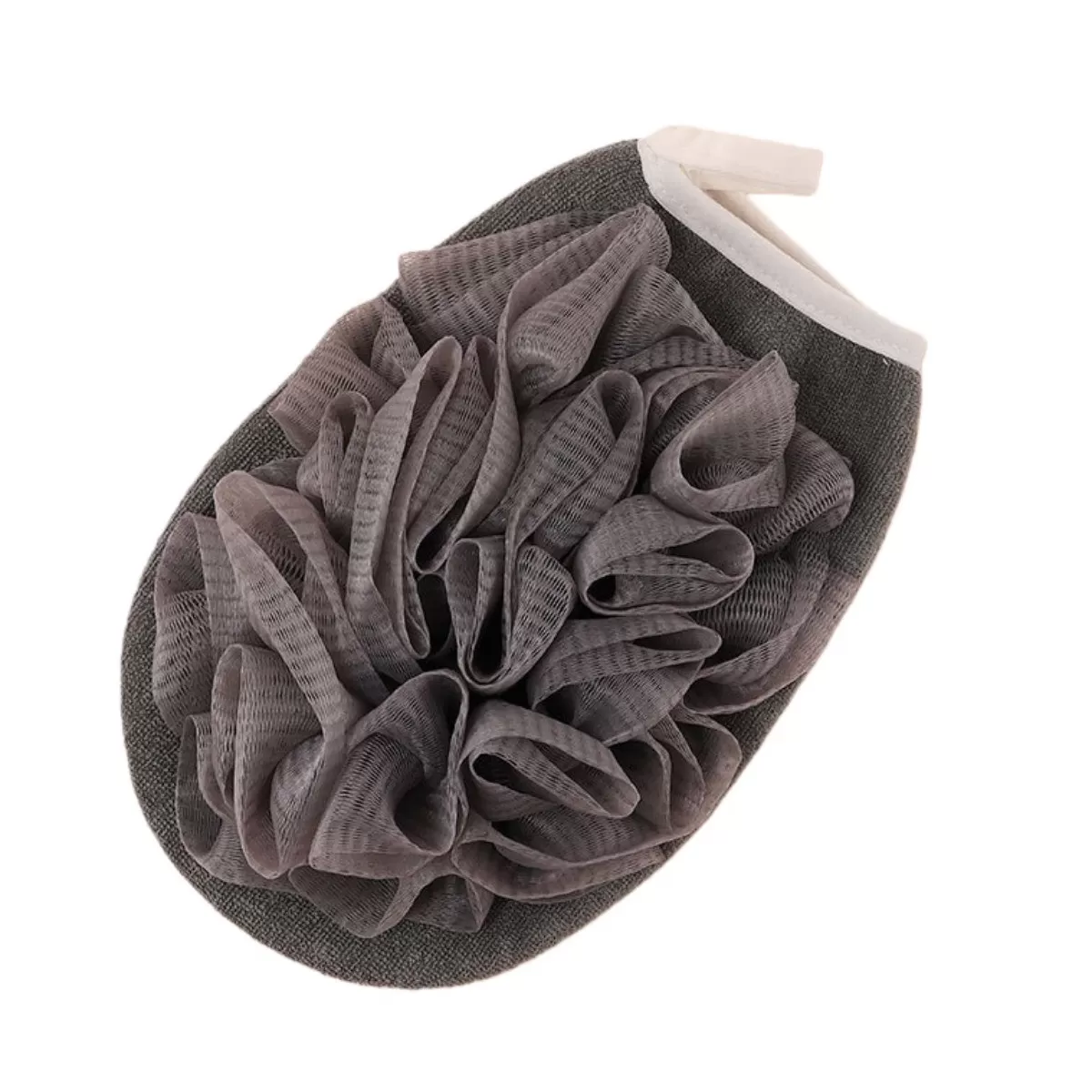 INF Grå Badblomma Duschhandskar (2-pack) - Exfolierande och Rengörande Kroppsskrubbhandskar i Växtfiber