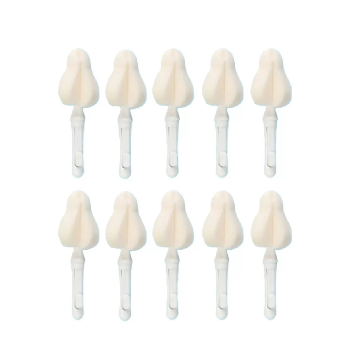 INF Svampar för nappflaskor med 10 utbytbara borsthuvuden - Vit rengöringsborste