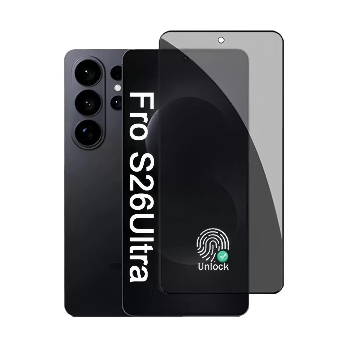 INF 360° Sekretess Härdat Glas Skärmskydd kompatibelt med Samsung Galaxy S26 Plus - Stöd för fingeravtrycksupplåsning