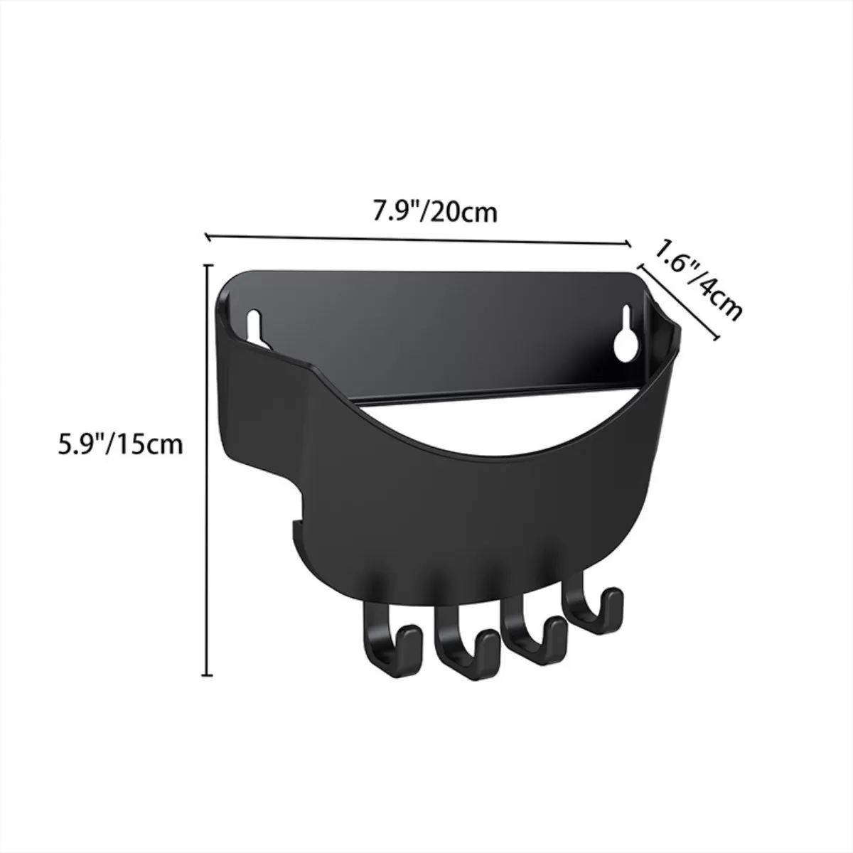 INF Svart Hattställ Organizer - 2-pack, Väggmonterad Keps Hållare, Ingen Borrning Krävs
