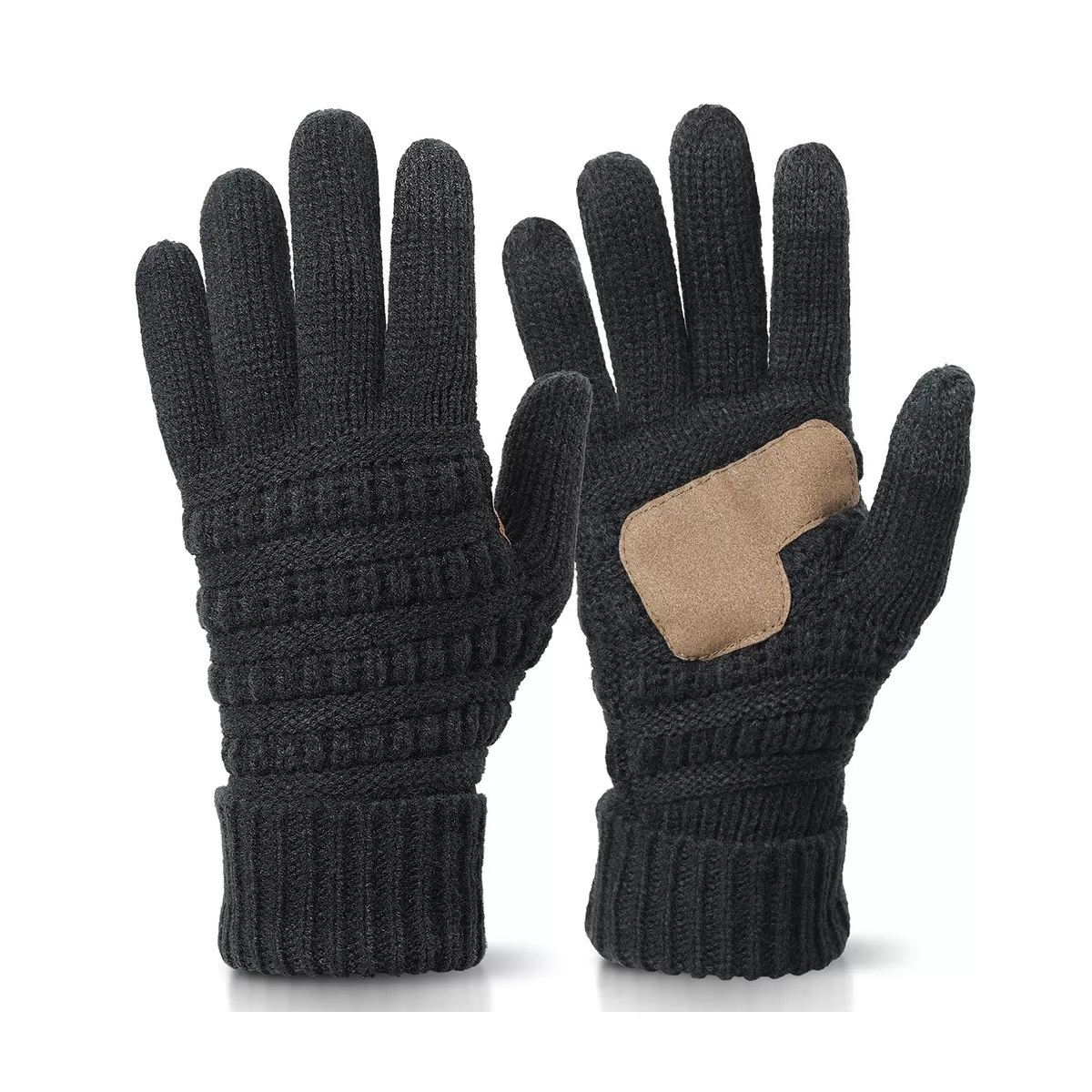 INF Stickade Varma Pekskärmshandskar - One Size (Par) - Halkfria, Vindtäta för Ridning och Löpning