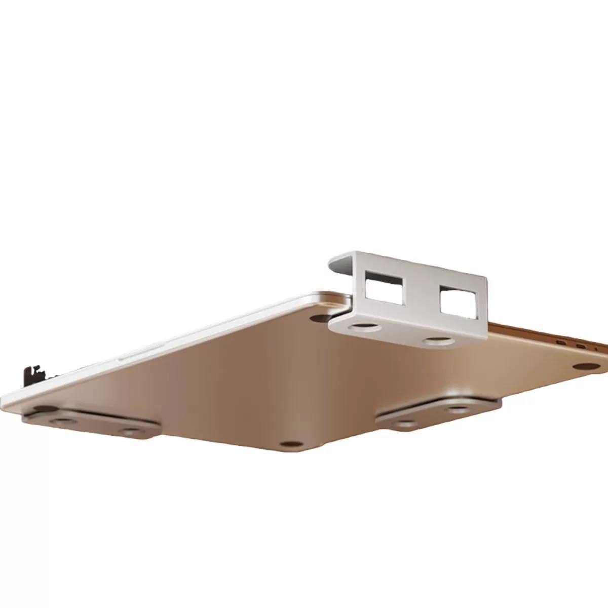 INF 3-pack Laptopstativ för Skrivbord med Skyddande Silikonkuddar - Dold Metallmontering Vit