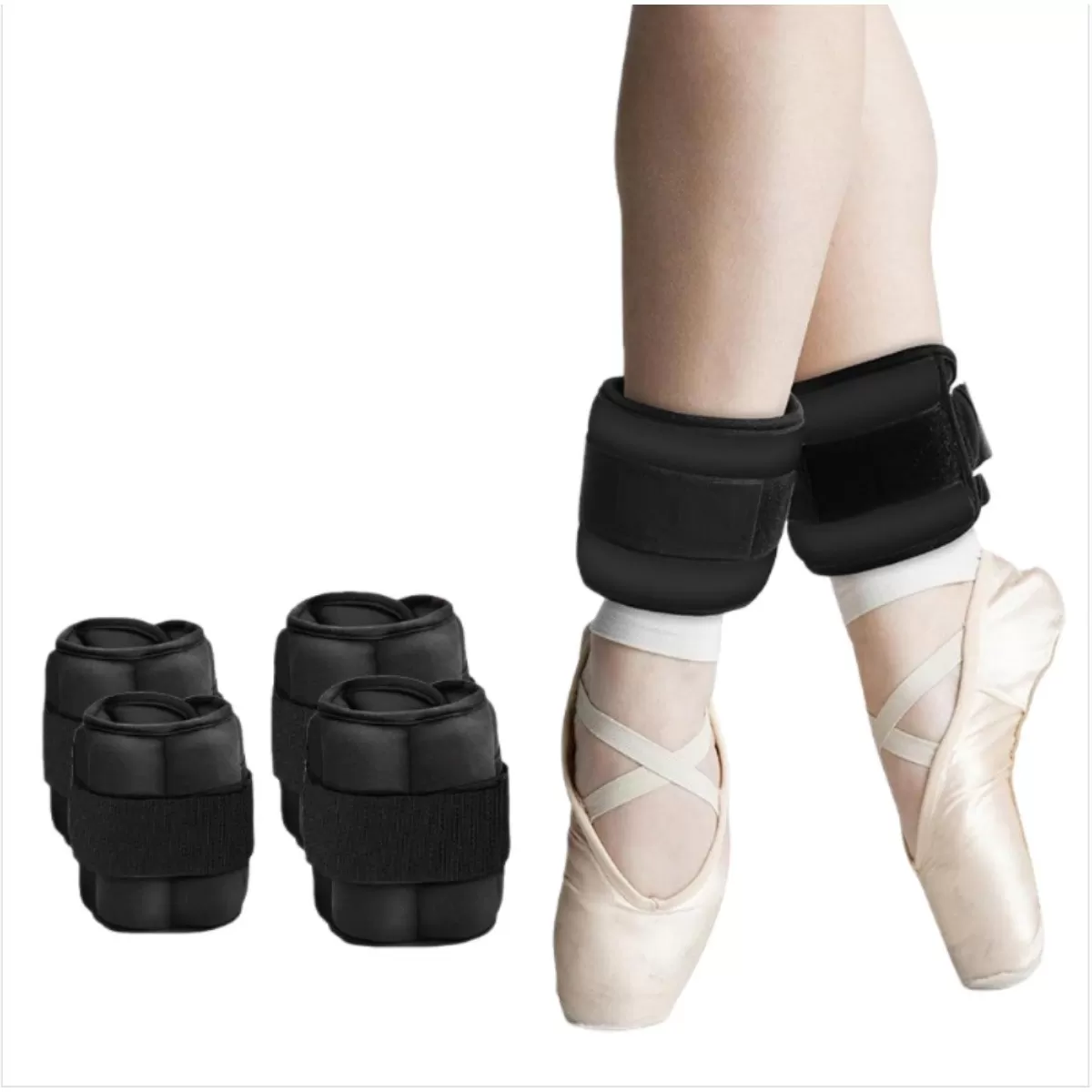 INF Dansvikter för handled och fotled - 1,5LB Svarta viktade sandsäckar