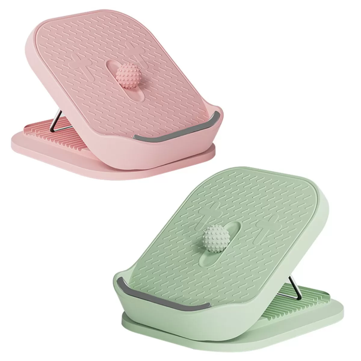 INF Justerbar Stretchbräda med Massageboll – Vad- och Bensträckare för Träning Rosa