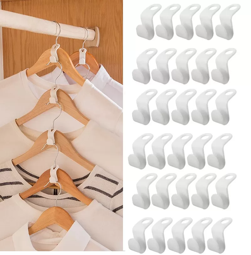 INF 30-pack Klädhängare anslutningskrokar för galgar Vit