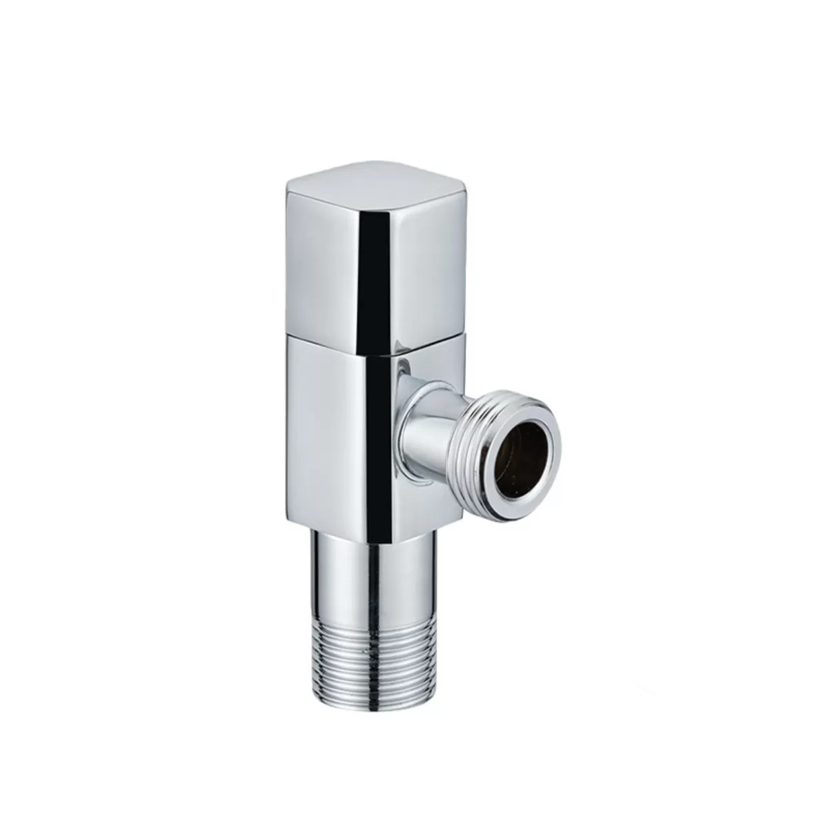 INF Silver Rostfritt Stål Vinkelventil - Högt Flöde, En Inlopp En Utlopp