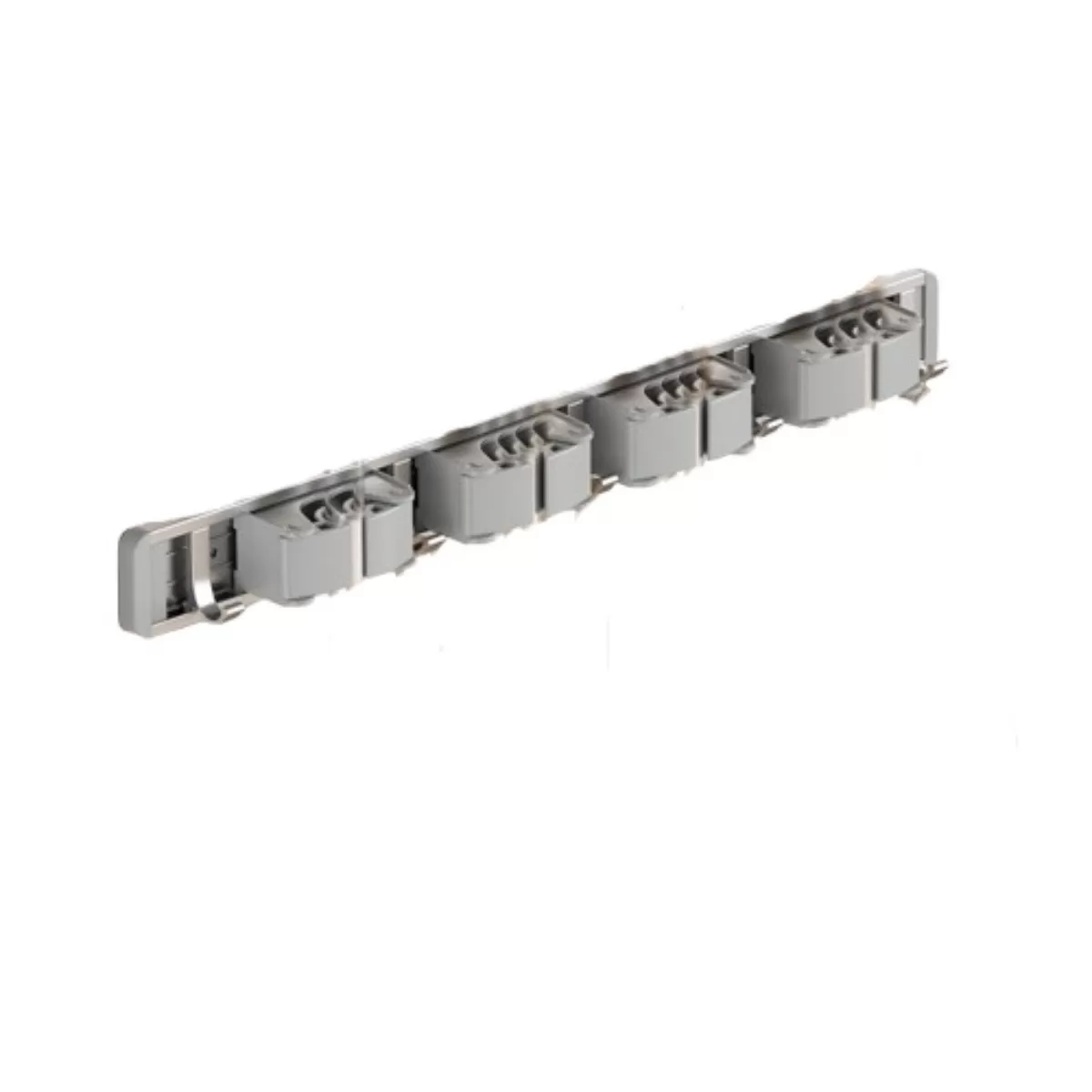 INF Väggmonterad kvasthållare silver 50cm kompatibelt med mop och soporganisatör, 4 klämmor 5 krokar, space aluminum x ABS