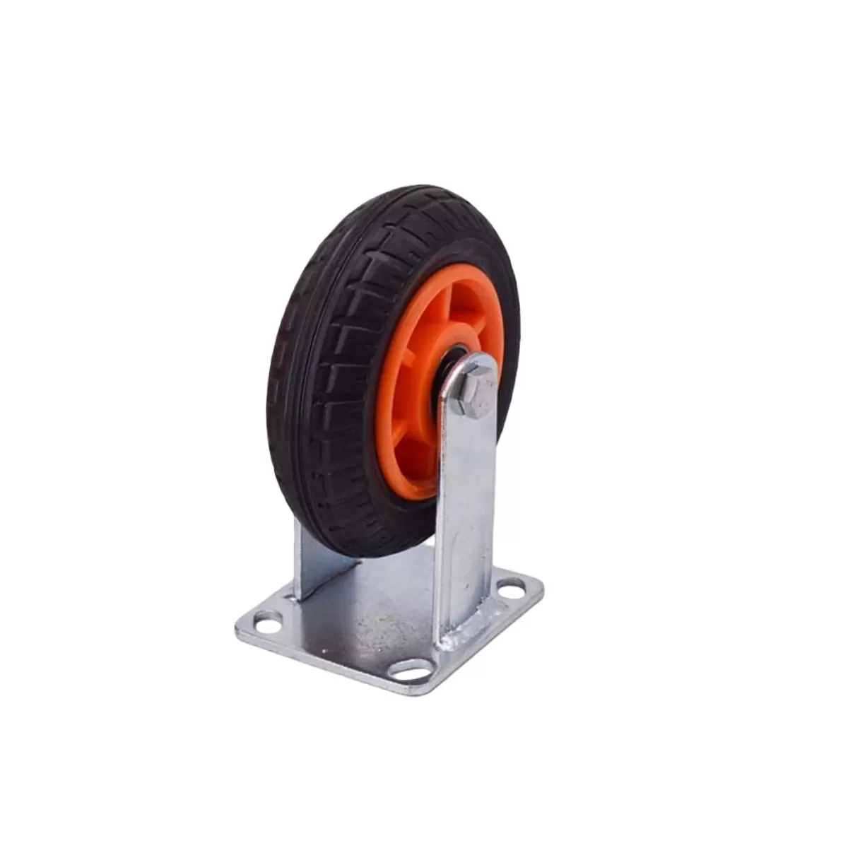 INF Silent Caster Wheel - 3.5mm 8-inch Orange Core Directional Plate Mount Caster, Low-Temperature Resistant PVC with Steel
