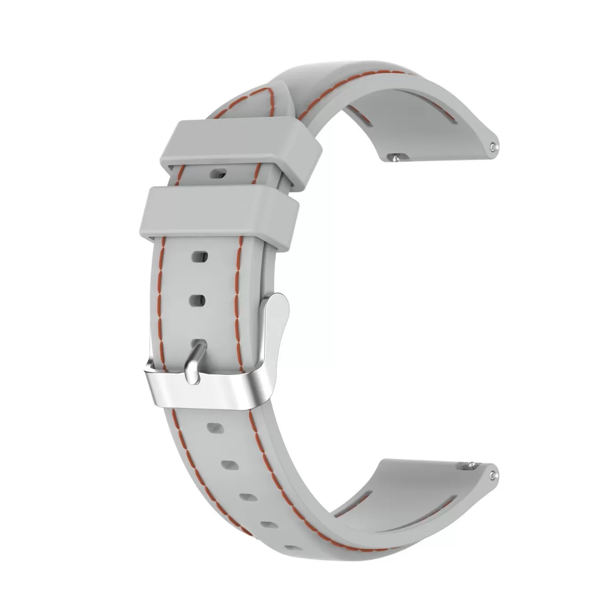 INF Silikonersättningsarmband 22mm kompatibelt med Huawei kompatibelt med GT3 Pro och TicWatch Pro X - Grå, sydd detalj,