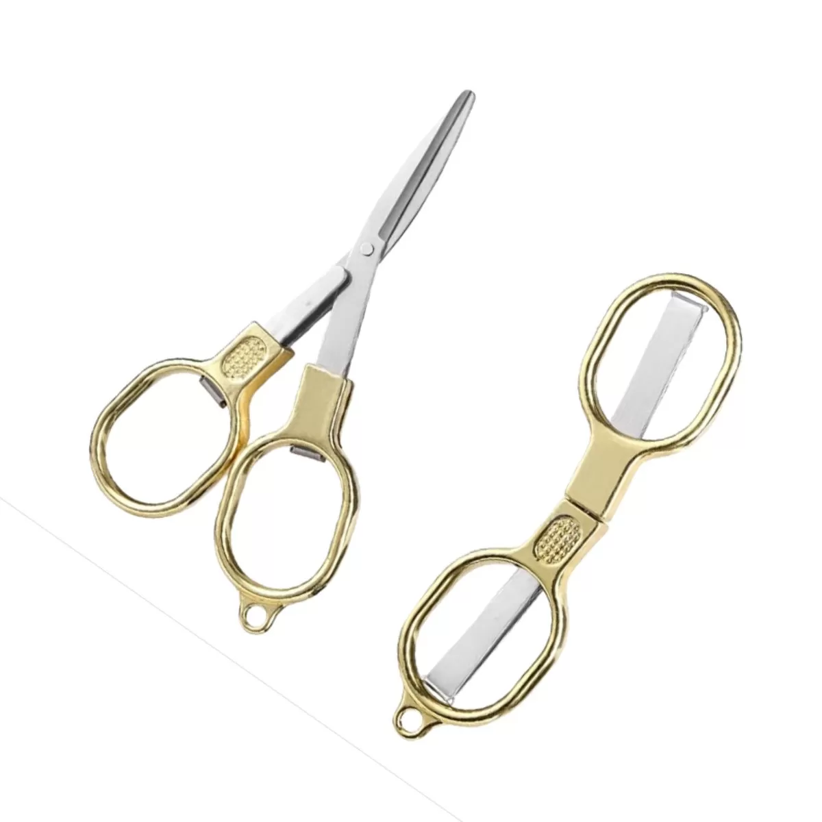 INF Fällbara saxar i rostfritt stål för fiske - 2-pack, bärbar mångsidig linjeskärare Guld