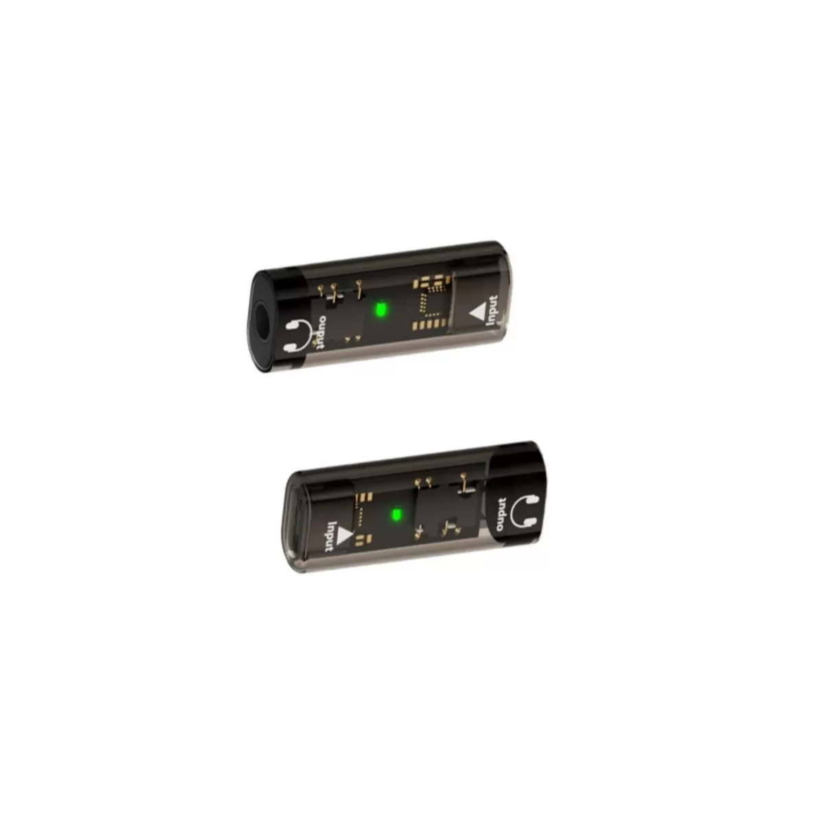 INF 3.5mm hona till USB-C hona adapter (2-pack) med digital DAC, 16bit/48KHz, högfidelitetsljud Transparent+svart