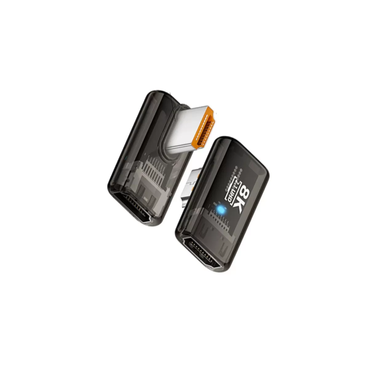 INF UHD Female to Male Right-Angle HDMI 2.1 Adapter Pack of 3 – 8K 60Hz, ABS, 90° Right Bend Svart