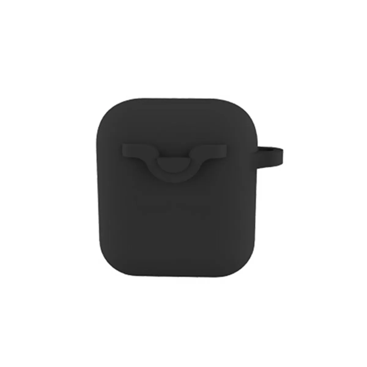 INF Bluetooth-hörlurskydd kompatibelt med AirPods 1 och 2 - Svart silikon stöttåligt clip-on-fodral