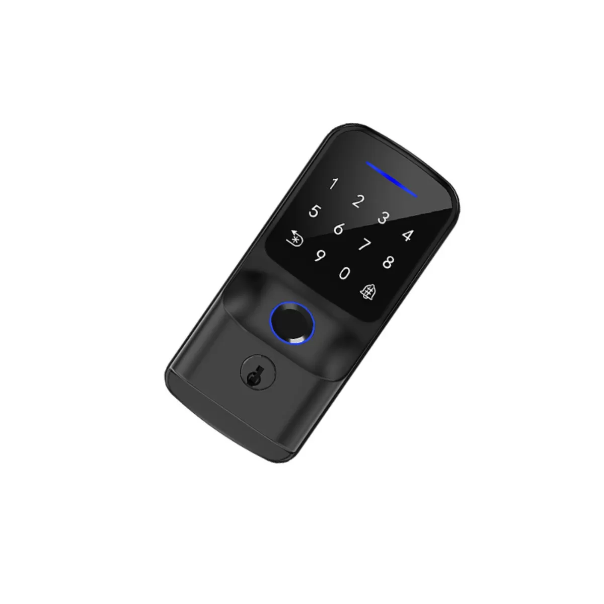 INF Enkellås fingeravtryckslås kompatibelt med Tuya Bluetooth - Fingeravtryck, Lösenord, Kort, App och Nyckel, Svart