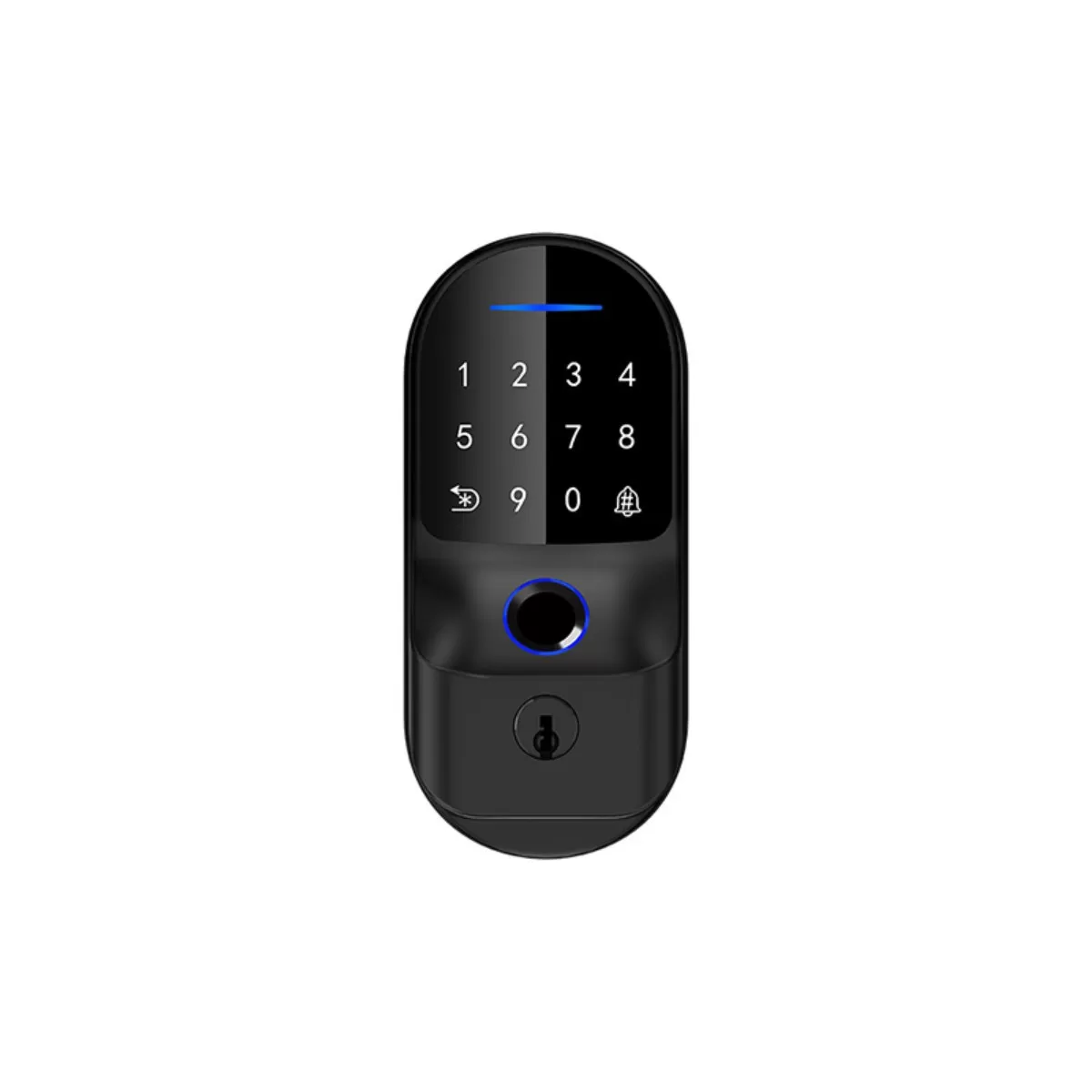 INF Tuya Bluetooth Smart Fingerprint Door Lock kompatibelt med Password Card och Key Access - Single Latch Aluminum Alloy
