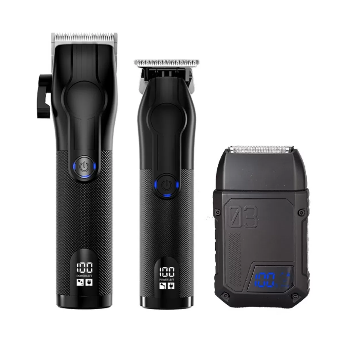 INF 3-delat uppladdningsbart hårklippare- och skäggtrimmerset - professionellt trådlöst groomingkit med 1200mAh batteri, 120min