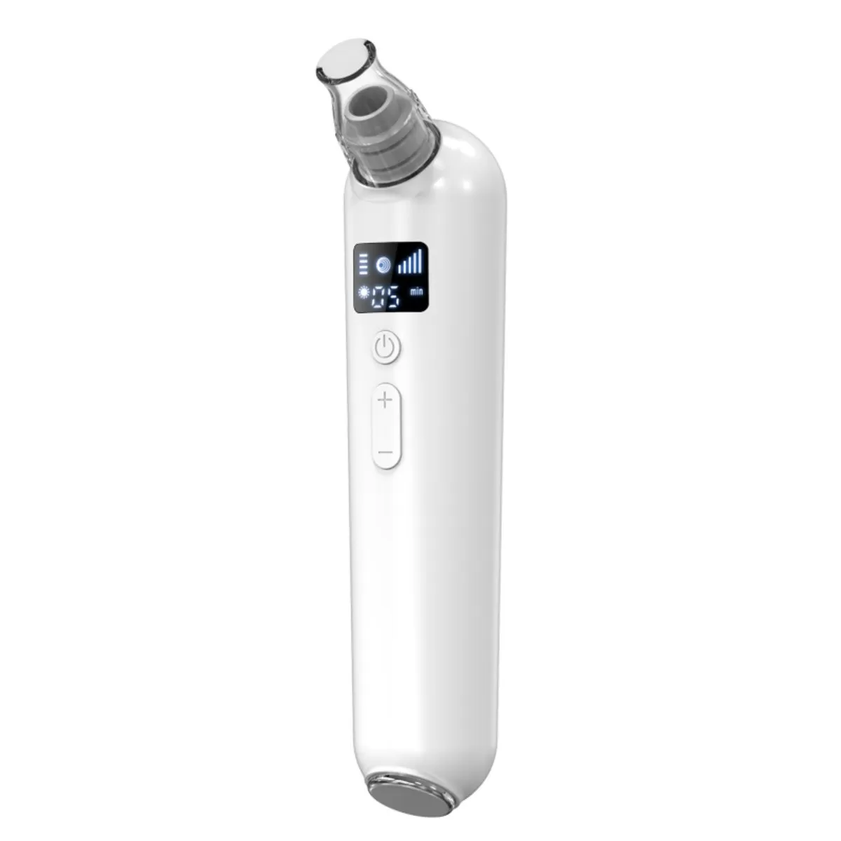 INF Blackhead Remover Vacuum med värmekompress och rött/blått ljusterapi 5-nivåers porrensare Vit