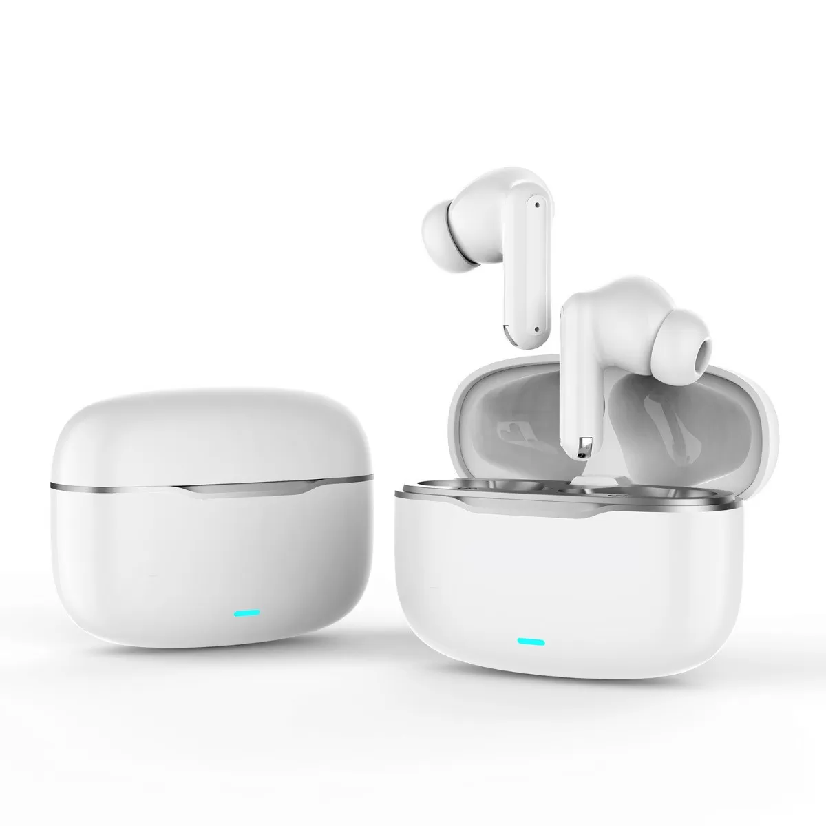 INF Trådlösa Bluetooth-hörlurar med ANC+ENC, Dual-Mic brusreducering, 4 timmars speltid, 230mAh laddningsfodral Vit