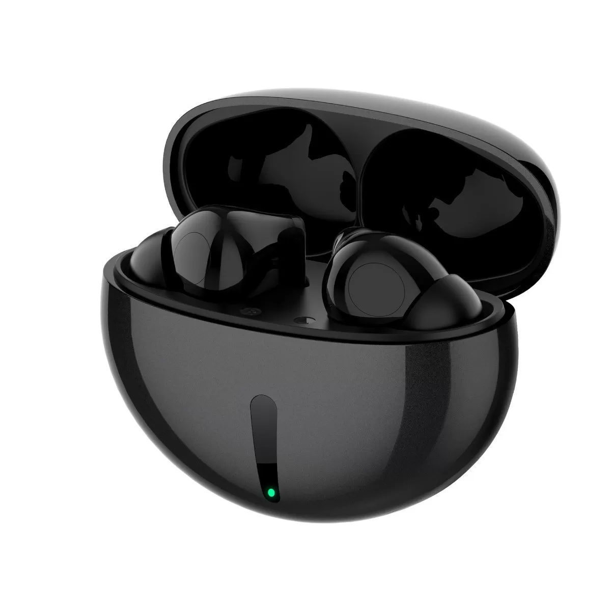 INF TWS trådlösa Bluetooth-hörlurar kompatibelt med Single-Mic ANC, metallisk finish, stereoljud och 230mAh laddningsetui Svart