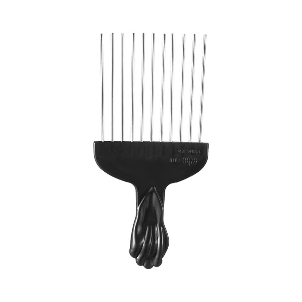 INF Wide-Tooth Hair Pick Comb kompatibelt med 204 Steel Pins - 10 Pack, Black, Salon Styling Tool