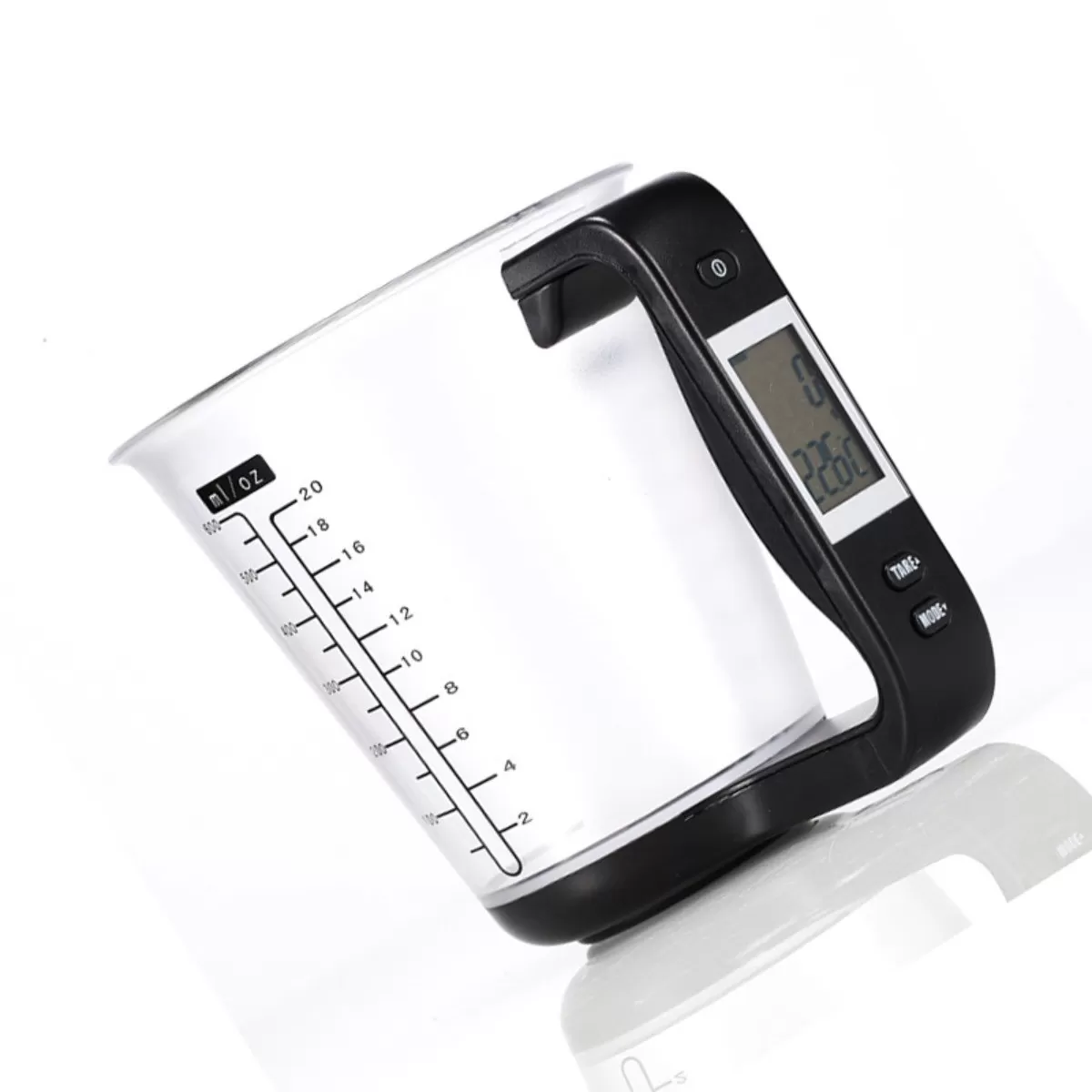 INF Digital Measuring Cup Scale - Multi-Unit Kitchen Measuring Cup with Built-In Scale and Temperature Display Svart