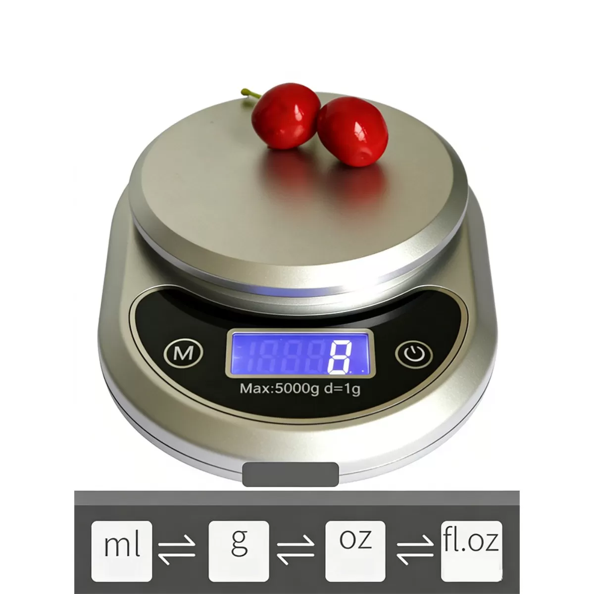 INF 3kg Digital Kitchen Scale med 0,1g Precision, Tare & Enhetskonvertering, Bakgrundsbelyst LCD, Vattentäta Knappar - Silver