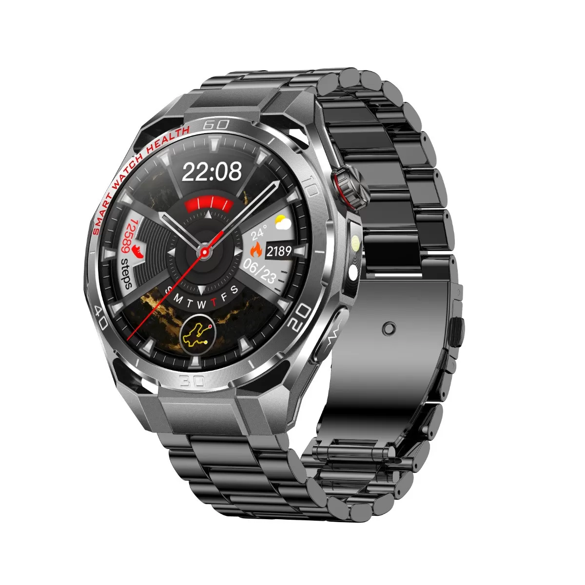 INF Smartwatch kompatibelt med TK40 - 1.47in 466x466 AMOLED, ECG-referens, Bluetooth LE 5.3, IP68, 10-15 dagars batteritid