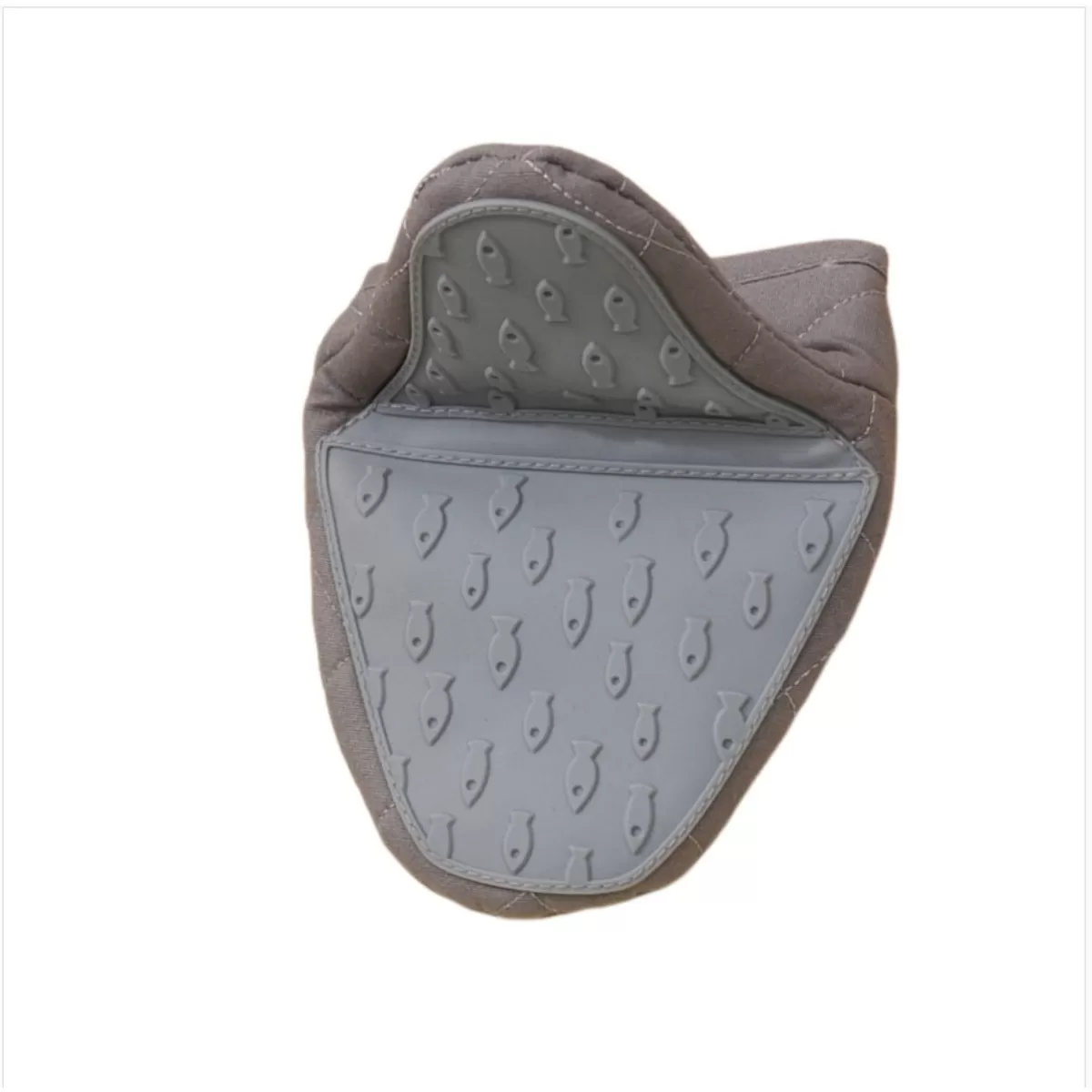 INF Värmetåliga silikon-grythandskar, polyesterfodrade för ugn och mikrovågsugn Grå