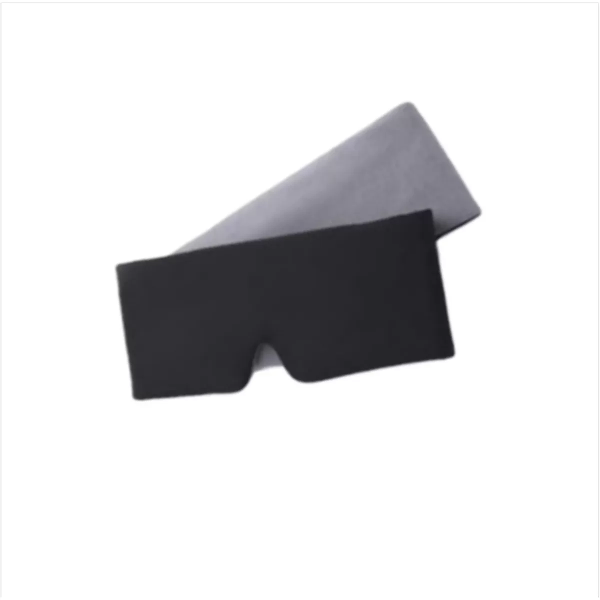 INF Deep Sleep Ögonmask – Andningsbar blackout-sovmask med kylande sida, mjuk tyst kardborre, polyester, formpassande tryckfri Svart+grå