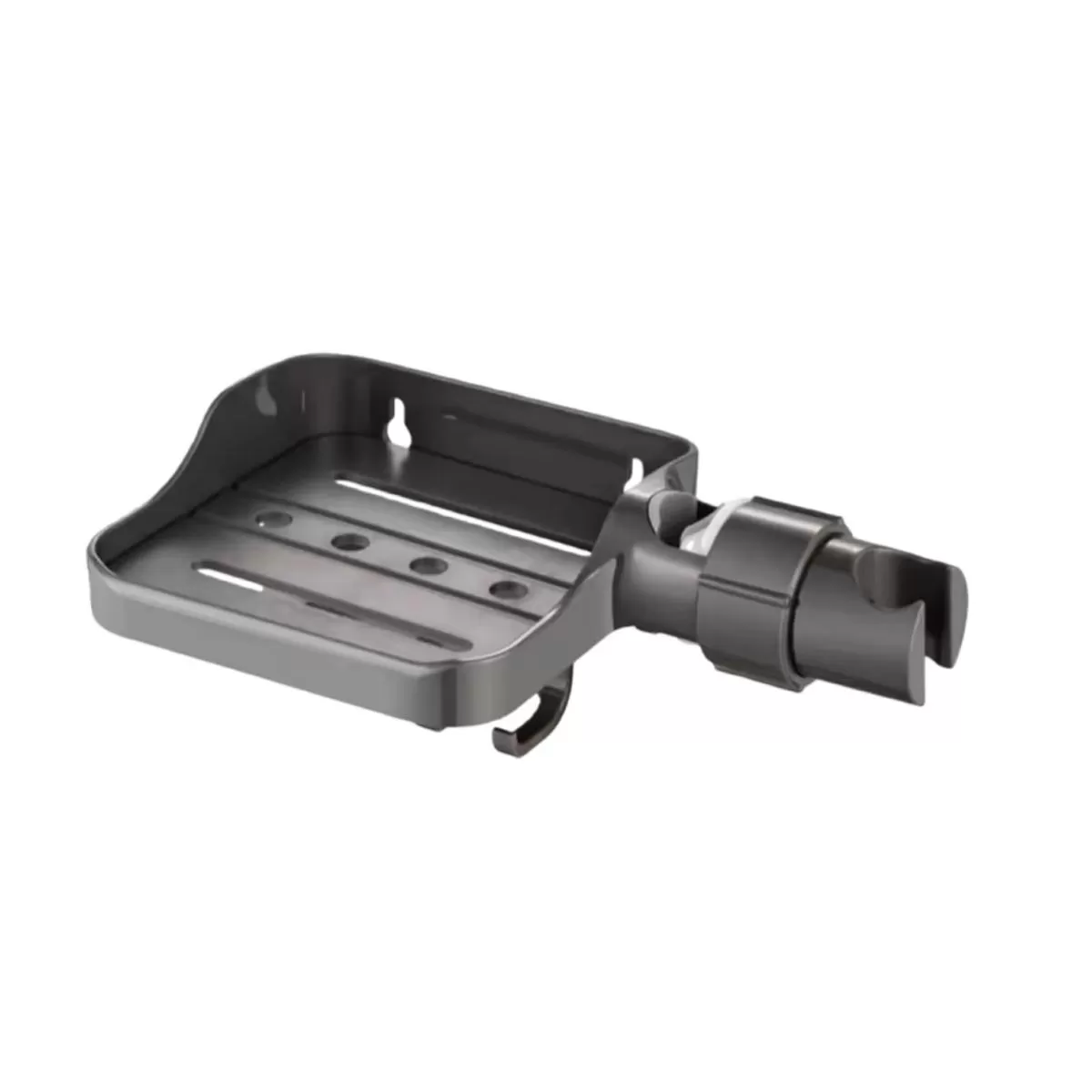 INF Shower Head Shelf Bracket med Förvaringskrokar - ABS Hylla för Rälle Dusch, kompatibelt med 18-26mm Rund Räl Grå