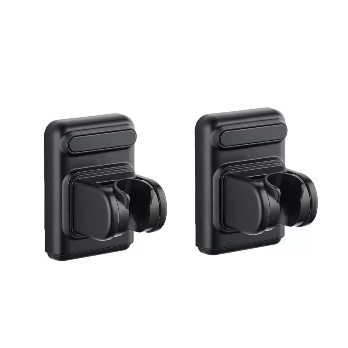 INF Large Panel No-Drill Shower Bracket 2-Pack - Justerbar Multi-Position 360° Vridbar ABS Duschhållare Svart