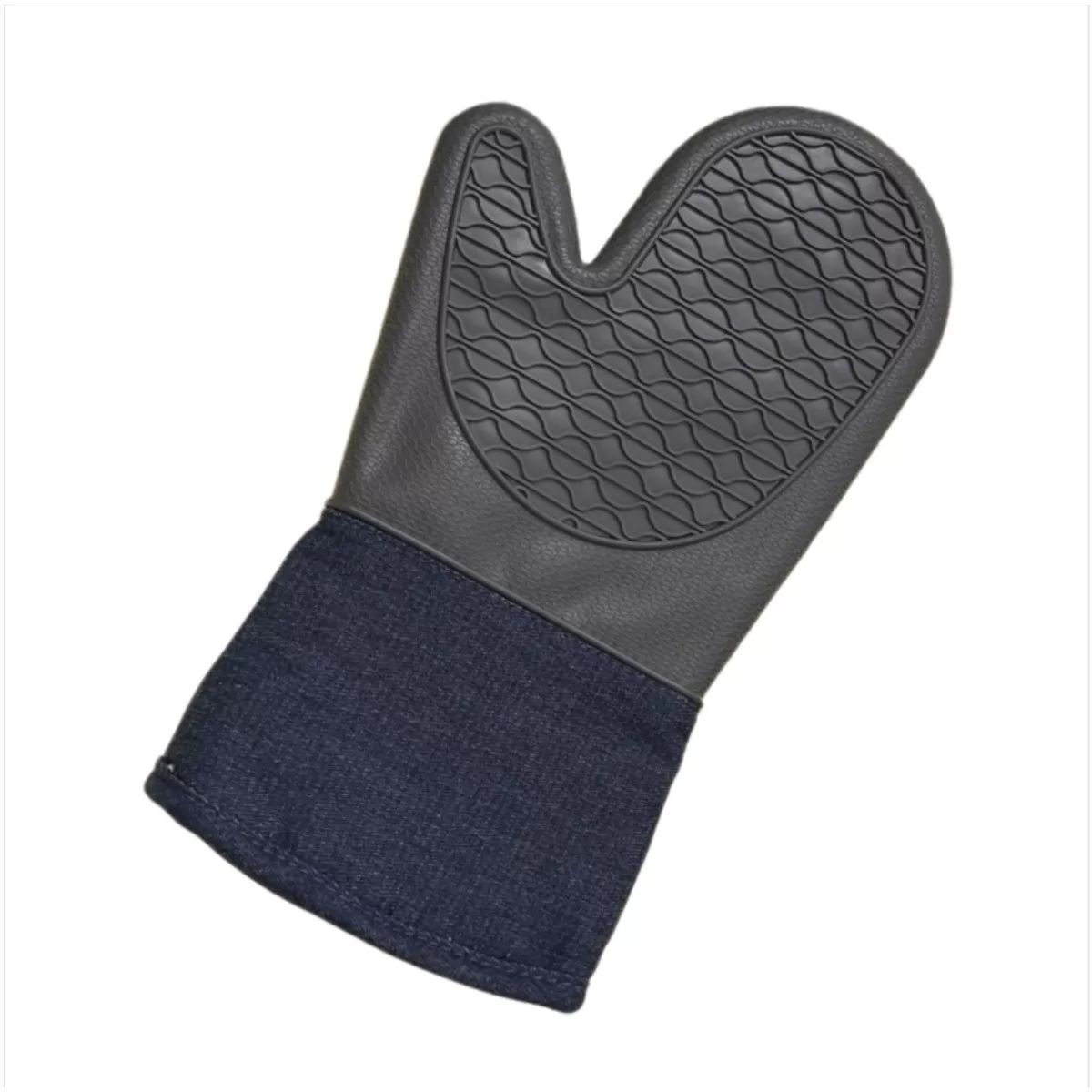 INF Silikon Värmebeständiga Ugnshandskar - Isolerade Ugnsvantar för Bakning, Mikrovågsugn och Grill (Par) Grå