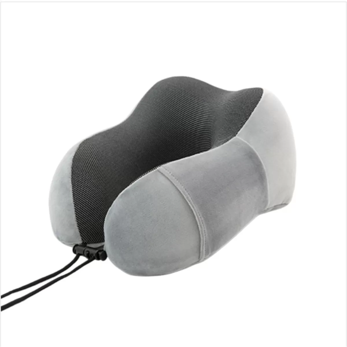 INF Rese U-formad minnesskum nackkudde - sammetöverdrag, ergonomiskt cervikalt stöd för resa, kontorssov och hem Grå