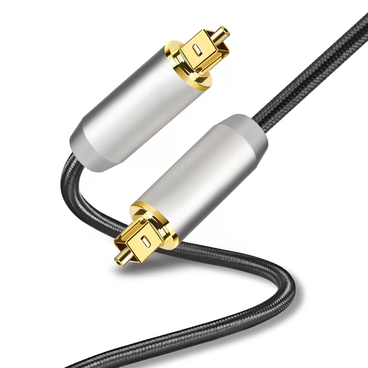 INF Silver Toslink optisk ljudkabel - syrefri koppar PVC, förlustfri SPDIF 5.1/7.1, kompatibelt med PS5, TV och soundbar 5 m
