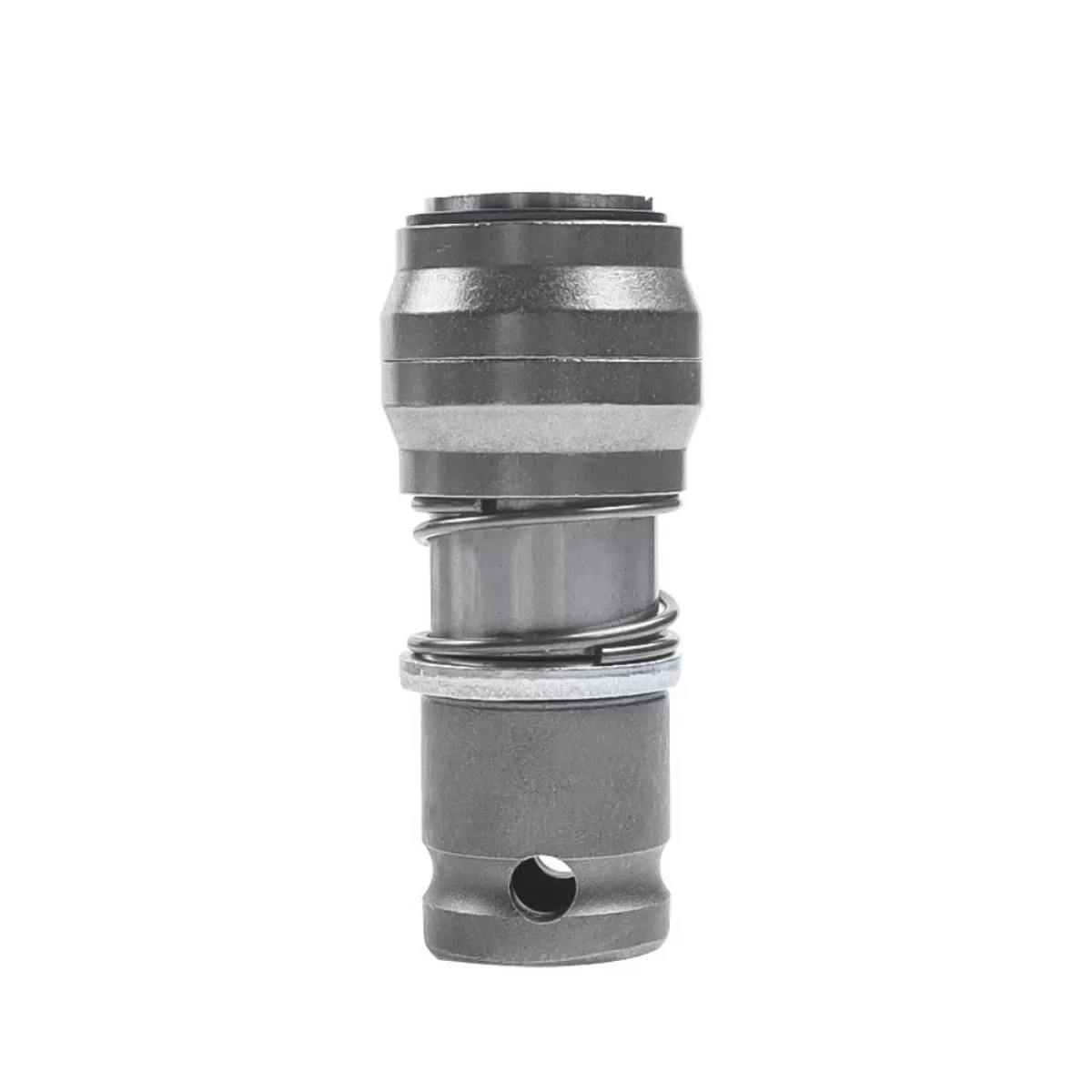 INF Hylsadapter för borr - rundskaft till 1/2 fyrkantsfattning, slagkompatibel i krom-vanadiumstål, grå