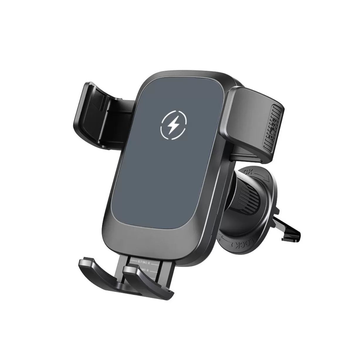 INF Svart 15W trådlös bilfläktfäste laddare - magnetiskt telefonställ, 360 graders roterbar, kompatibelt med iPhone 12-17