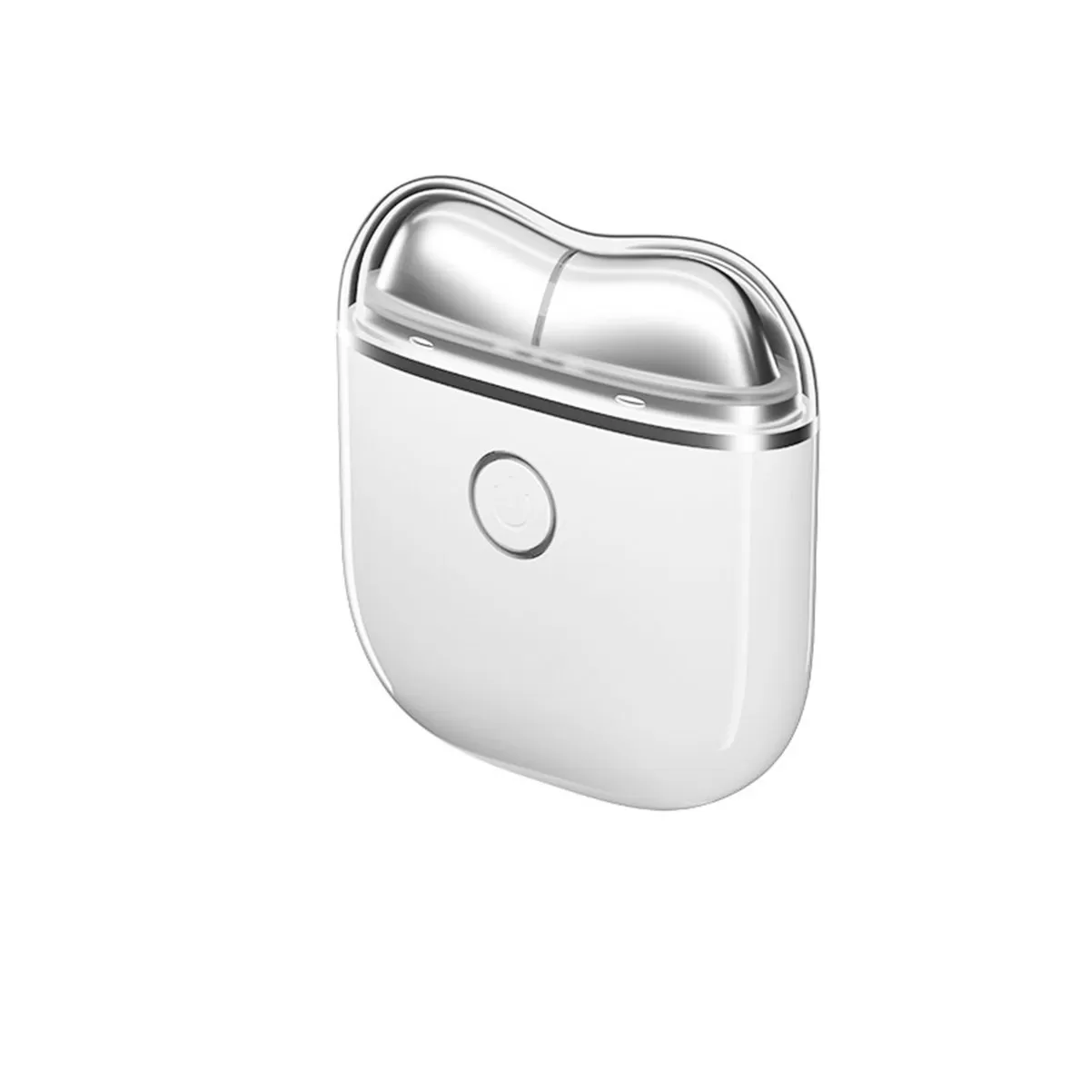 INF Uppladdningsbar vit MS-mikroström värmeansiktsmassager - 4 växlar, 7 lägen, portabel 400mAh