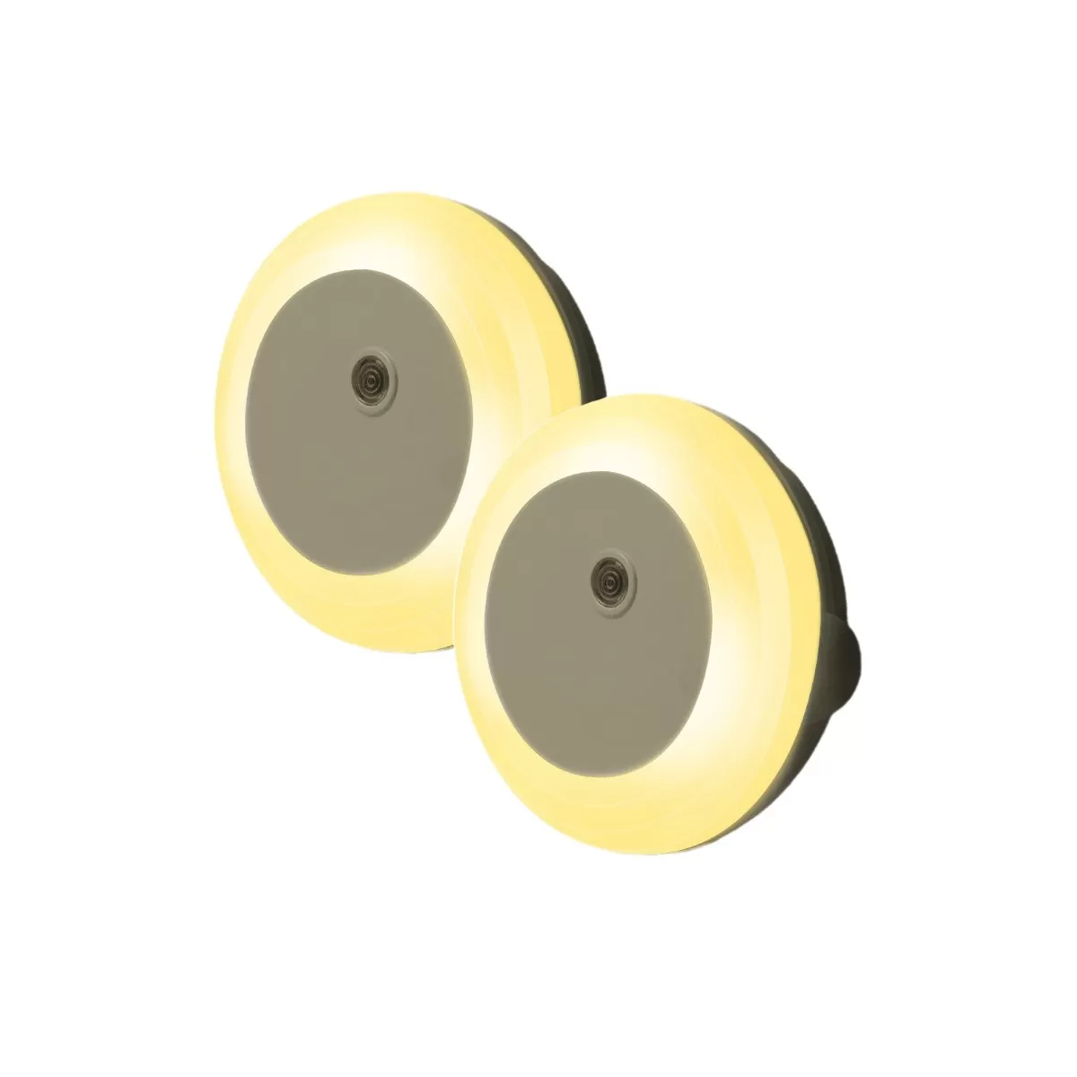 INF Plug-in ljussensor nattlampa 2-pack, varmvit 2W, steglös roterbar dimbar LED för hallar och sovrum