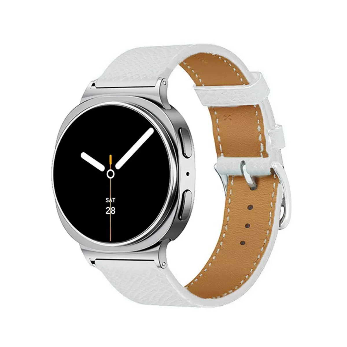 INF Armband i syntetläder kompatibelt med Samsung Galaxy Watch 8 och Galaxy Watch 8 Classic – Längd 21.5cm Bredd 2cm, Vit