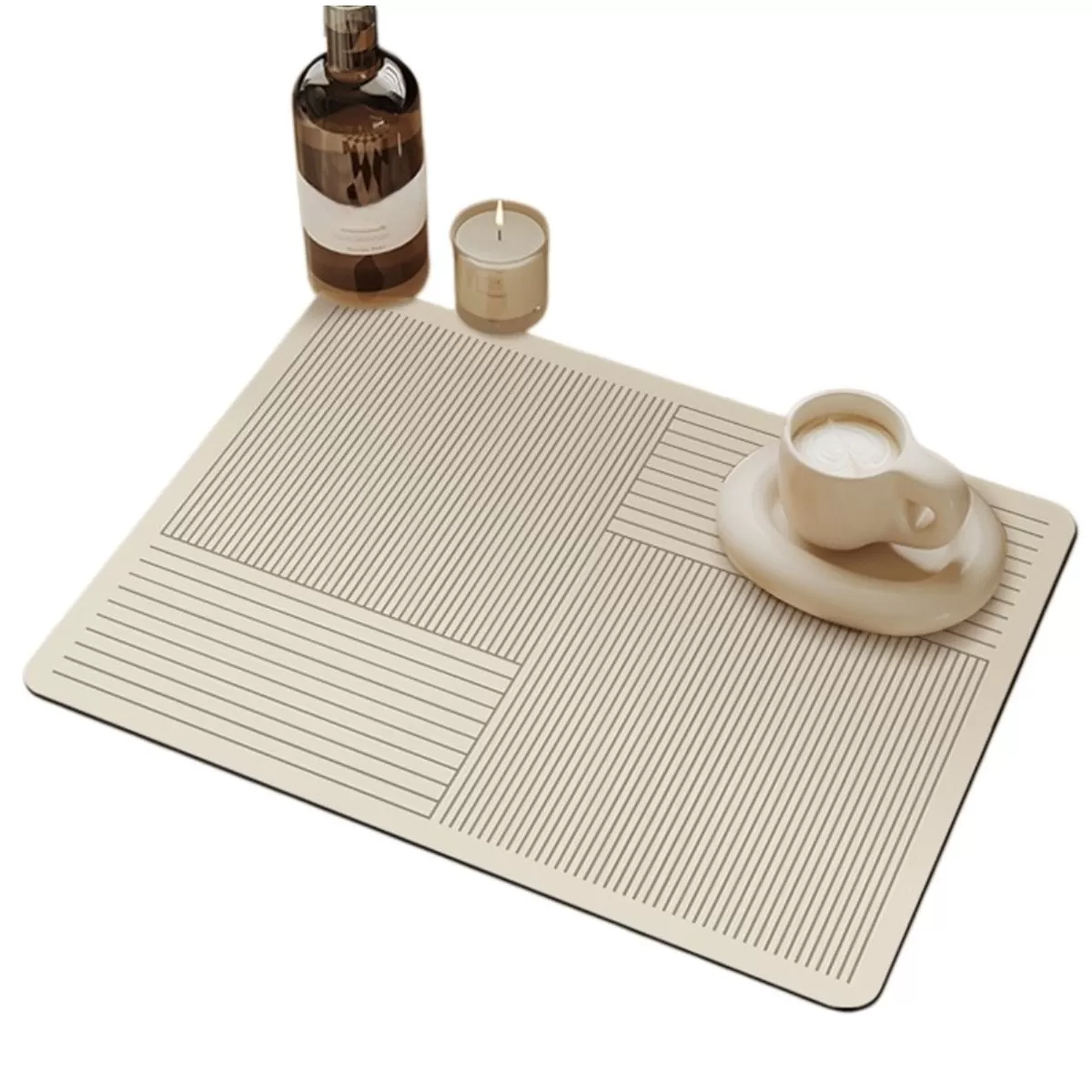 INF Köksavruningsmatta 40x50cm (3.5mm) - Absorberande värmebeständig off-white i tech-tyg