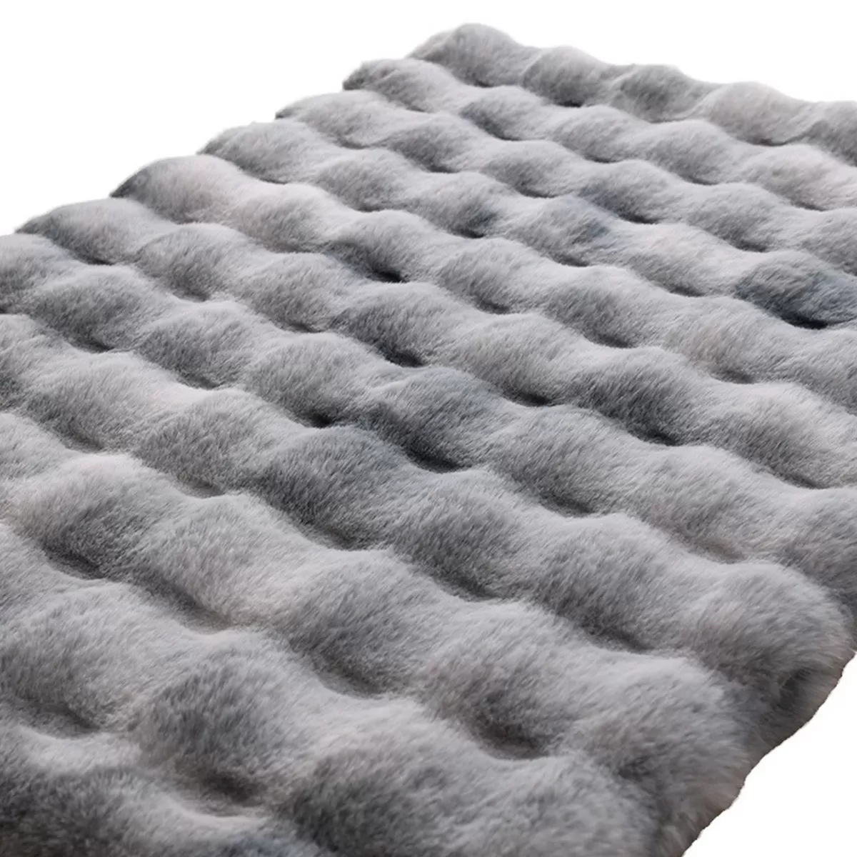 INF Bubble Plush fyrkantig sittdyna - fuskkaninpäls stolsdyna ljusgrå, mjuk icke-luddande 40x40 cm