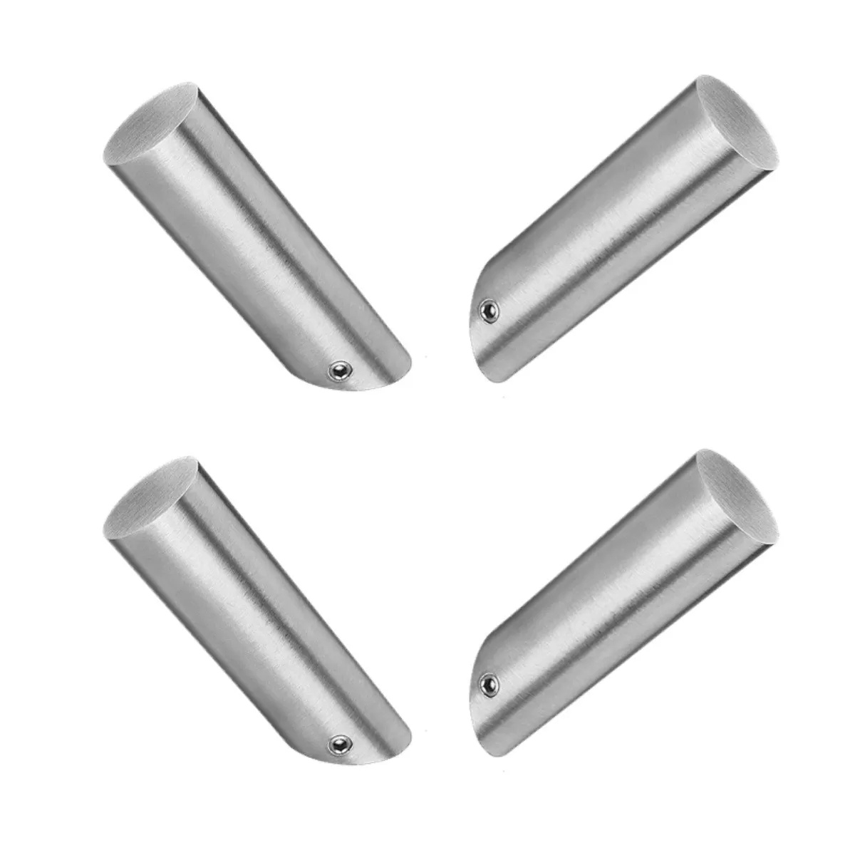 INF 4-pack vinklade krokar i rostfritt stål - väggmonterade enkla krokar, vattentäta och korrosionsbeständiga med hög bärförmåga Silver