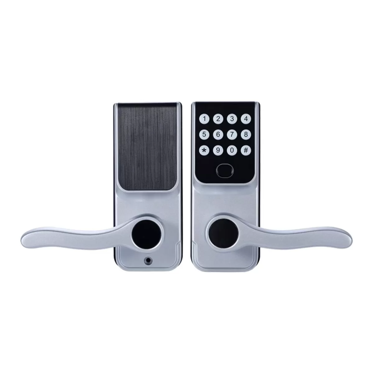 INF RF-S826 Enkelregel Fingeravtryckslås - Silver Aluminiumlegering, Fingeravtryck+PIN+RF-kort+APP+Nyckelbackup, kompatibelt