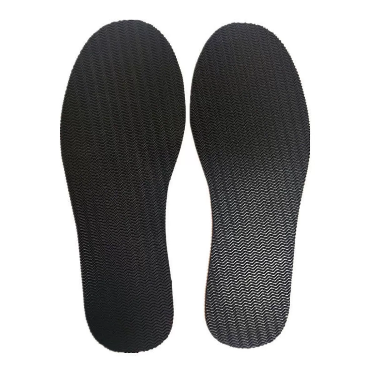 INF Svarta gummi helsulereparationslappar 2 par - halkskyddande vågmönster, tunn helsula 29.5cm x 11cm