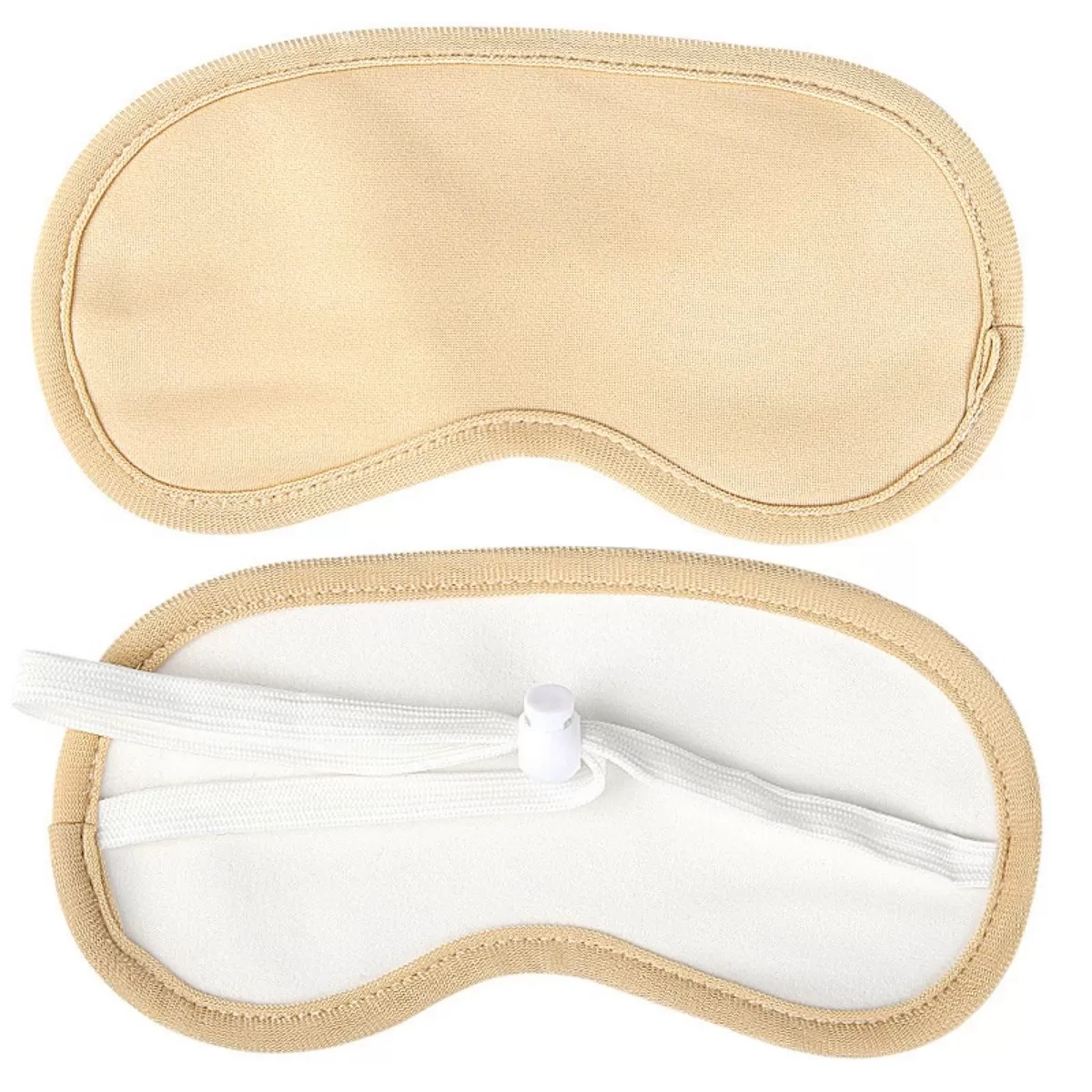 INF Ögonmask med ricinolja - Hudfärgad polyester, återanvändbar ögonkompress med justerbar rem, en storlek