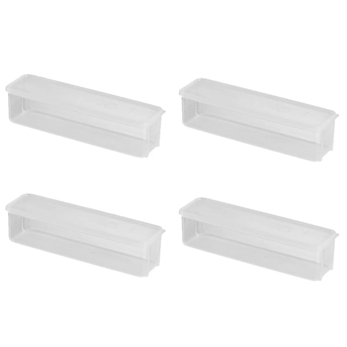 INF Pastaförvaringsbox 4-pack – Transparent PVC lång pastalåda för spaghetti och skafferiförvaring