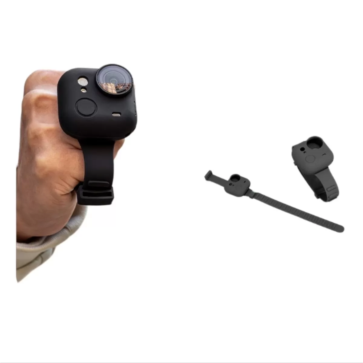 INF Silikonhandledsrem kompatibel med Insta360 Go Ultra - Justerbar svart handledsrem för handsfree actionkamera